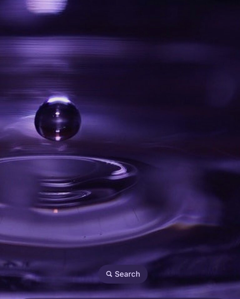drop of water with purple filter