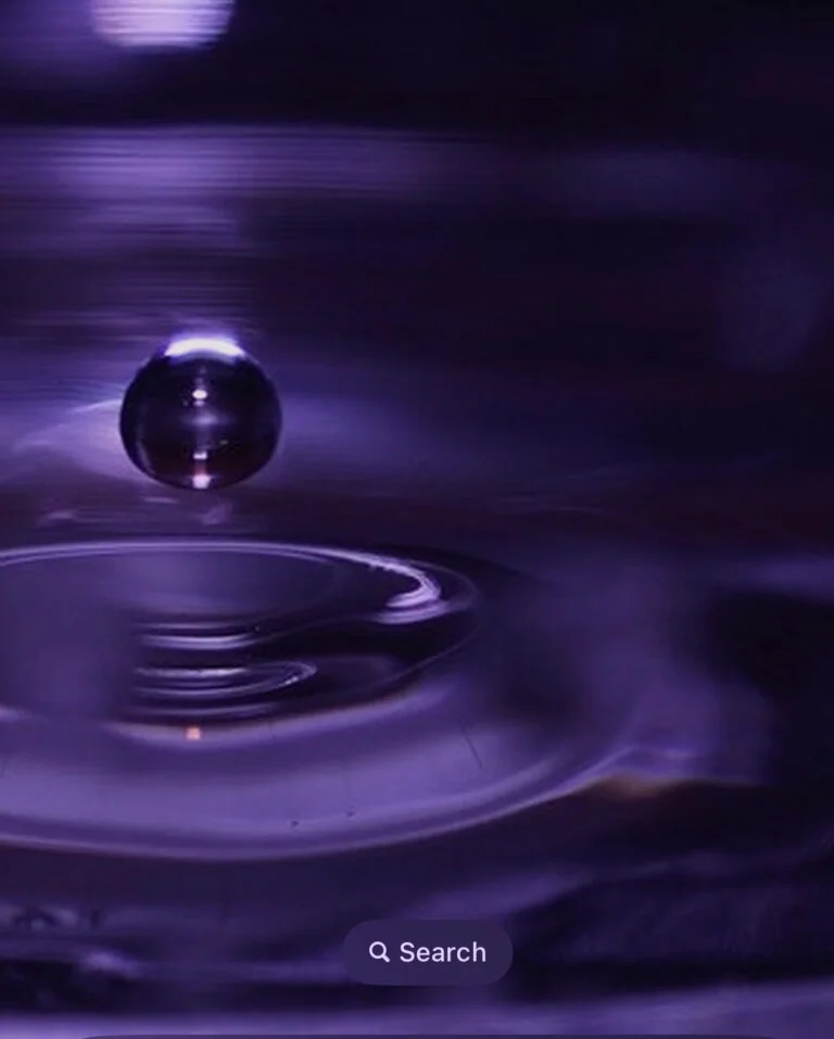 drop of water with purple filter