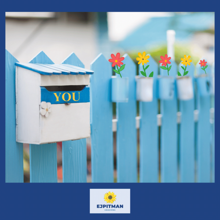 mailbox on blue fence labelled "you"